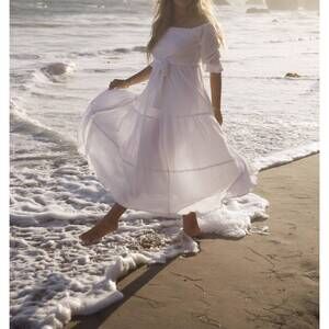 NEW KADIMAH isabella off the shoulder dress in off white